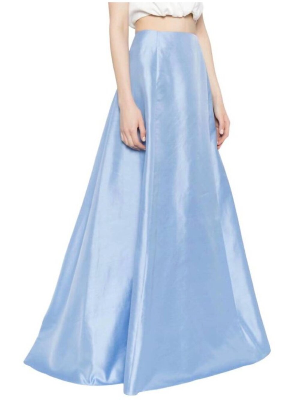 STAUD Vincenzo Maxi Skirt Periwinkle Blue 100% Silk 10 NWT $695 - Picture 2 of 7